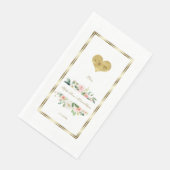 繊細な水色ピンク白フローラ結婚金ゴールド (コーナー)