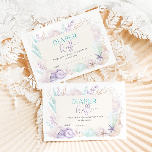 繊細な海ザシーベビーおむつラッフル エンクロージャーカード