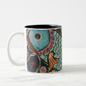 繊細な海モザイク沿岸コイ魚 ツートーンマグカップ (左)