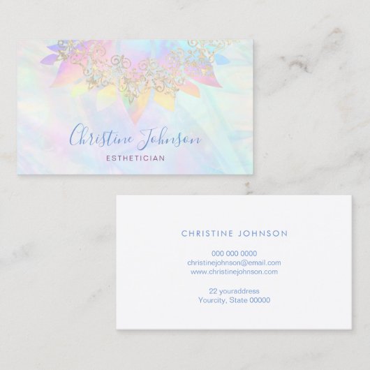 繊細な淡い色の蓮の花スキンケア美しいサロン 名刺 (正面/裏面)