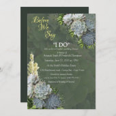 繊細な淡い青緑色の管状の葉の色合い 招待状 (正面/裏面)