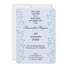 繊細な濃い青の野草誕生日パーティー