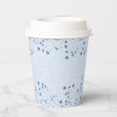 繊細な濃い青の野草誕生日パーティー 紙コップ (裏面)