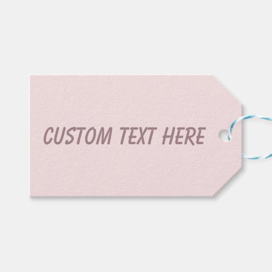 繊細な無地の色の淡いピンク ギフトタグ (正面(横))