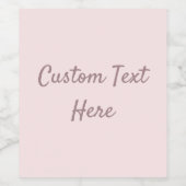 繊細な無地の色の淡いピンク ワインラベル (シングルラベル)