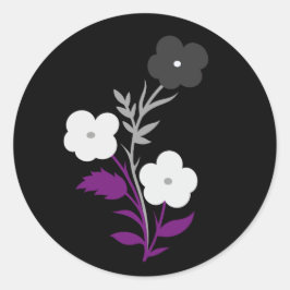 繊細な無性のフラッグの花 ラウンドシール