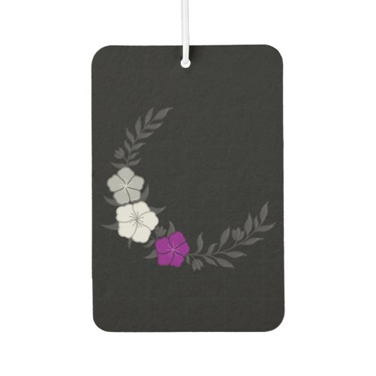 繊細な無性花の美しい三日月 カーエアーフレッシュナー (正面)