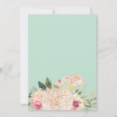 繊細な牡丹のゴールドタイポグラフィー水彩結婚式 招待状 (裏面)