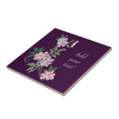 繊細な牡丹エレガントの花の模様と文字 タイル (側面)