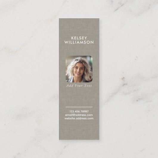 繊細な生地のテクスチャフォトミニ名刺 スキニー名刺 (裏面)