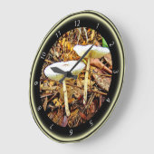 繊細な白いキノコ時計 ラージ壁時計 (傾斜)