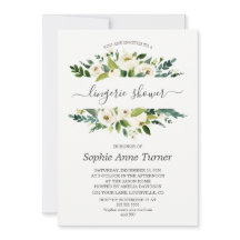 繊細な白いフローラ書道ランジェリーシャワー