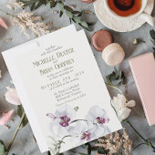 繊細な白いラン結婚ス 招待状