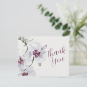 繊細な白いラン絵画スのサンキューカード サンキューカード (スタンド正面)