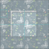 繊細な白いレースのよう蝶 ファブリック (タイル)