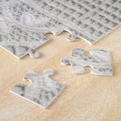 繊細な白いレース、テキスタイルのクローズアップ。 ジグソーパズル (側面)