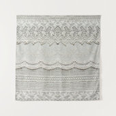 繊細な白いレース、テキスタイルのクローズアップ。 タペストリー (正面)