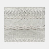 繊細な白いレース、テキスタイルのクローズアップ。 フリースブランケット (正面(横))