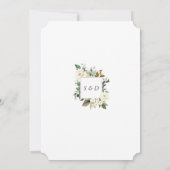 繊細な白い水彩花のウェディング 招待状 (裏面)