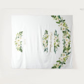 繊細な白い花のウェディングフォトブース小道具 タペストリー (正面(横))