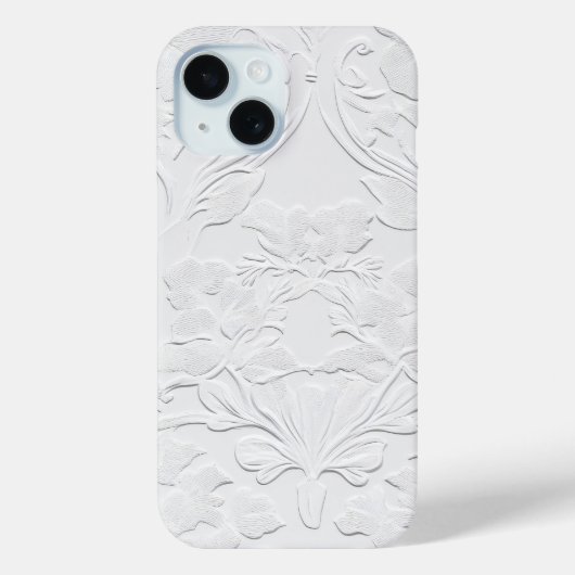 繊細な白い花のエンボス加工が施されたスマホケース Case-Mate iPhoneケース (裏面)