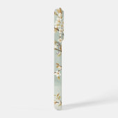 繊細な白い花の枝のボタニカル iPhoneケース (右側面)