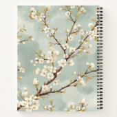 繊細な白い花の枝の植物学 ノートブック (裏面)