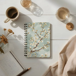 繊細な白い花の枝の植物学 ノートブック