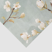 繊細な白い花の枝の植物画 薄葉紙 (詳細)