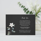 繊細な白い花の正統派キリスト教葬儀 サンキューカード (スタンド正面)