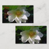 繊細な白い蓮の花の名刺 名刺 (正面/裏面)