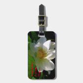 繊細な白い蓮の花の荷札 ラゲッジタグ (正面縦)