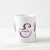 繊細な白い蘭の花をカスタマイズ コーヒーマグカップ (中央)