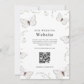 繊細な白い蝶の庭園の結婚式すべて1つ 招待状 (裏面)