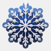 繊細な白い雪の結晶デザイン オーナメントカード (裏面)