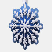 繊細な白い雪の結晶デザイン オーナメントカード (左)