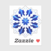 繊細な白い雪の結晶デザイン シール (シート)