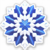 繊細な白い雪の結晶デザイン シール (正面)