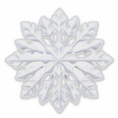 繊細な白い雪の結晶デザイン シール (正面)