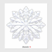 繊細な白い雪の結晶デザイン シール (シート)