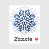 繊細な白い雪の結晶デザイン シール (シート)
