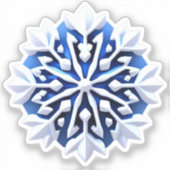 繊細な白い雪の結晶デザイン シール (正面)