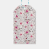 繊細な白とピンクのフローラ ギフトタグ (裏面)