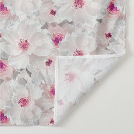 繊細な白とピンクのフローラ タペストリー