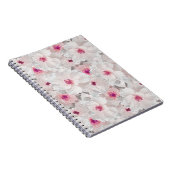 繊細な白とピンクのフローラ ノートブック (右側)