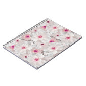 繊細な白とピンクのフローラ ノートブック (左側)