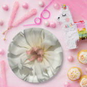 繊細な白とピンクの牡丹 ペーパープレート (パーティー)