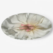 繊細な白とピンクの牡丹 ペーパープレート (アングル)