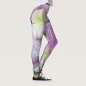 繊細な白と紫の蘭の葉 レギンス (右)