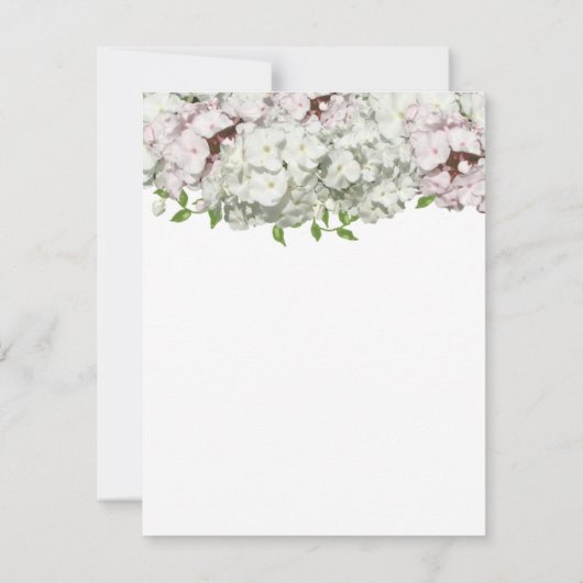 繊細な白と赤面のフローラ返信カード 出欠カード (裏面)